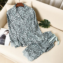 Pijama Animal Print Americano Feminino Longo