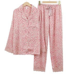 Pijama Animal Print Americano Feminino Longo