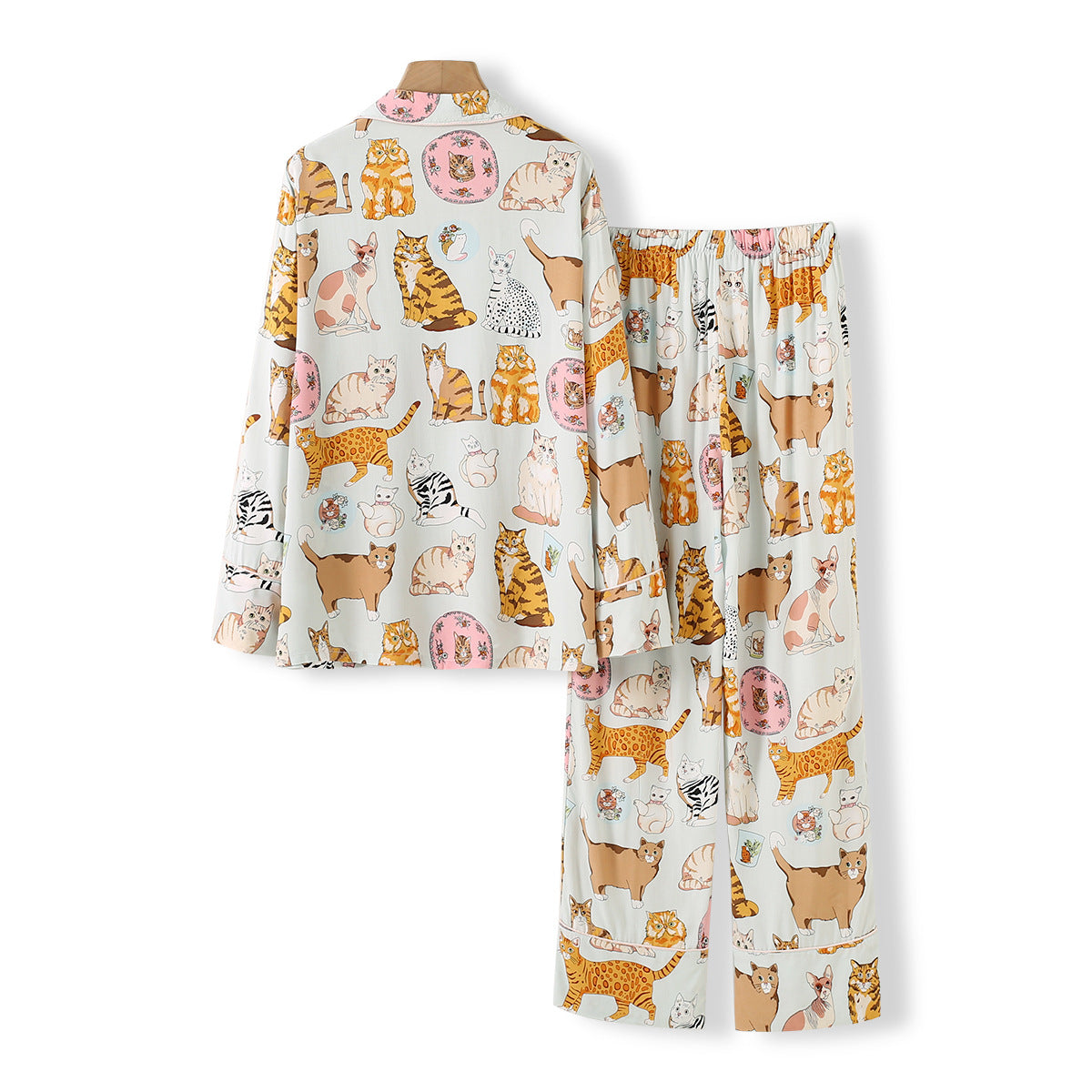 Pijama Funny Cats Americano Feminino Longo