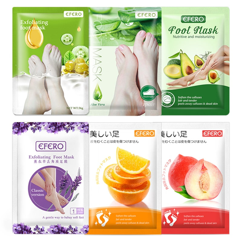 Kit 6 Pares de Meia Esfoliante Para Pés - Máscara Peeling Esfoliante Para Pés