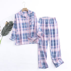 Pijama Xadrez Rosa Americano Feminino Longo