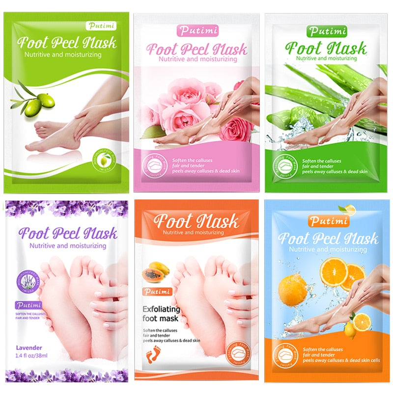 Kit 6 Pares de Meia Esfoliante Para Pés - Máscara Peeling Esfoliante Para Pés