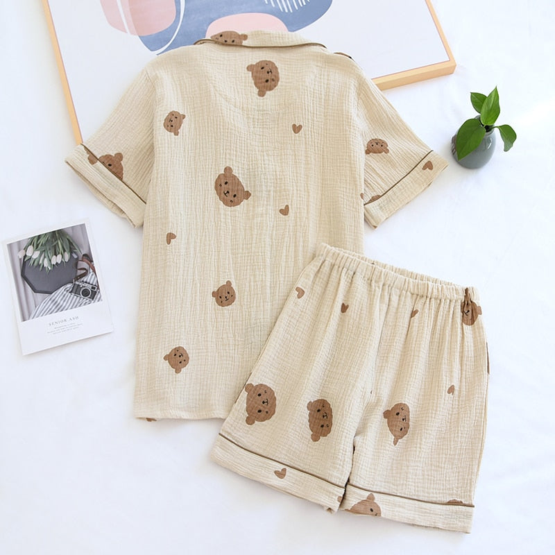 Pijama Bear World Americano Feminino Curto