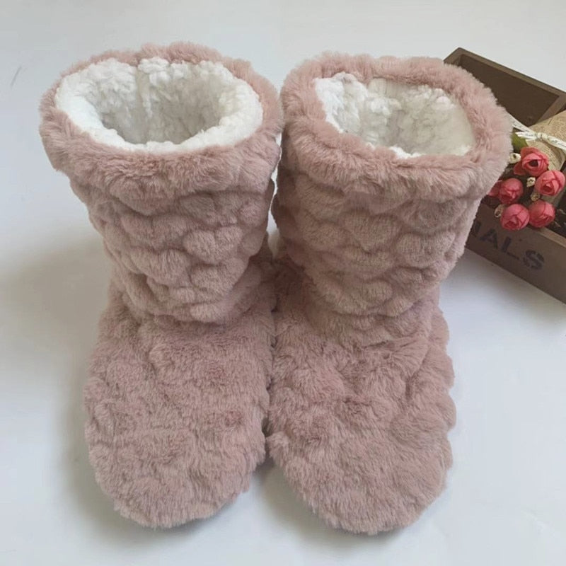 Pantufa Bota Feminina Corações